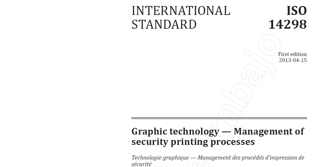 iso 14298, management of security printing processes, gestión de los procesos de impresión de seguridad, departamento artes gráficas salesianos atocha