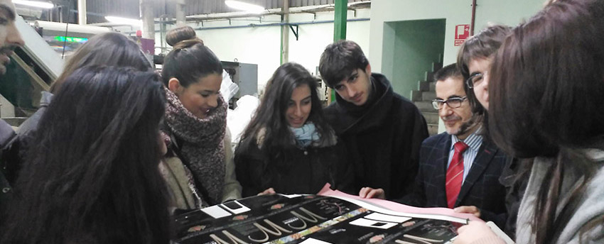 salesianos atocha-artes gráficas, departamento artes gráficas, diseño y edición de productos editoriales y multimedia, DEPIM 1º, visitas alumnos artes graficas, grupo neo,