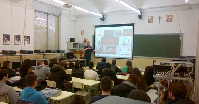 ángel espinosa, charla dirección de arte, ilustración y  diseño, preimpresión digital, 2º curso, departamento de artes gráficas, salesianos atocha, 2015
