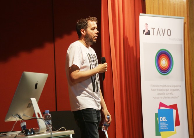 masterclas tavo, db, db maestro, departamento artes gráficas salesianos atocha, Madrid, diseño, motion graphics, momentos de la charla