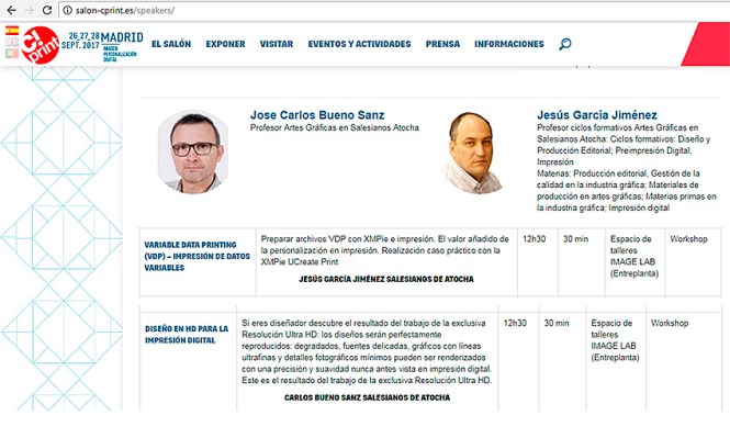 CPrint 2017, ponencias, masterclass, jesús garcía jiménez, carlos bueno sanz, vdp, diseño con versant, ultra hd