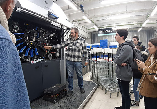 Artes Grafícas Salesianos Atocha, Preimpresión, visita Truyol Digital, 2019