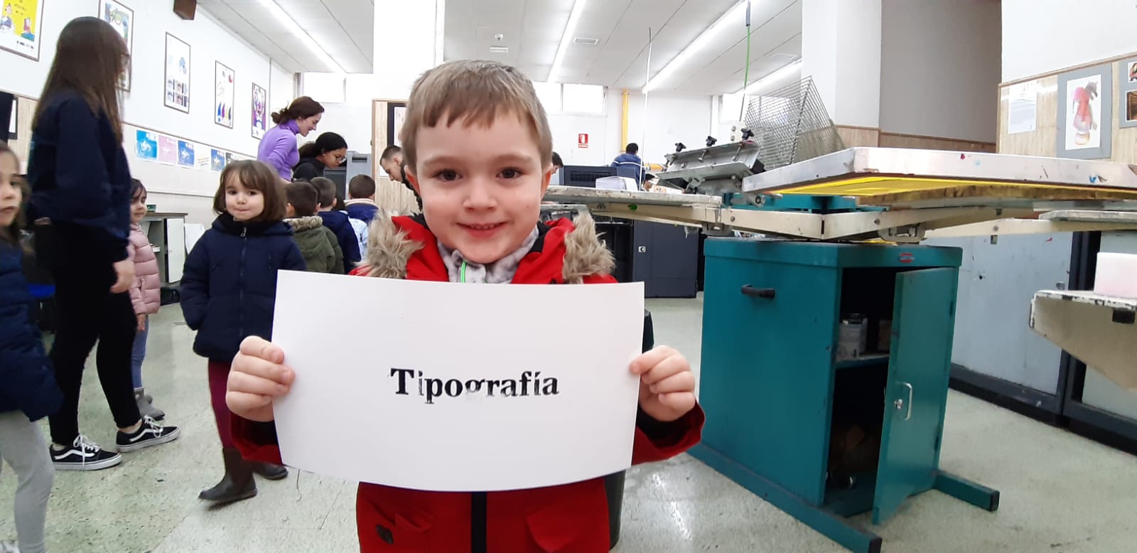 Taller de impresión; salesianos atocha, impresión tipográfica; visita infantil