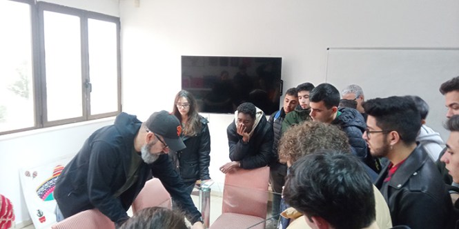 Truyol digitla; alumnos de preimpresión, Artes gráficas Salesianos Atocha,Impresión digital