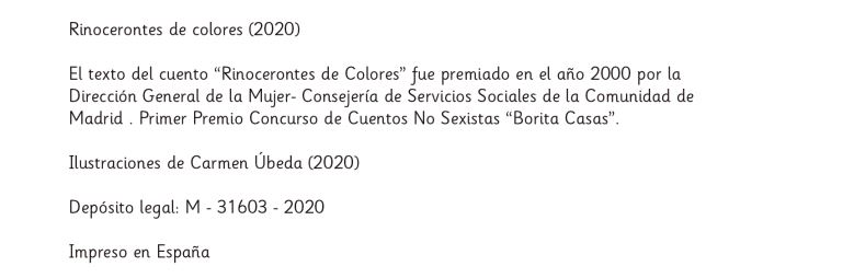 Créditos del cuento Rinocerontes de colores 
